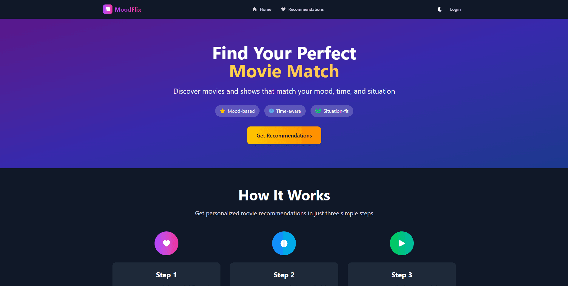 MoodFlix app screenshot